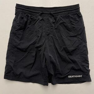 Abercrombie & Fitch SM 30 x 6" Black Tie‎ Front Mesh Lined Trunks